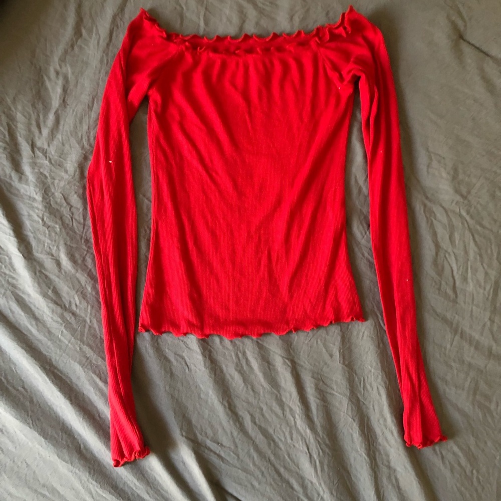 Ribbed Hollister Off the Shoulder Tee